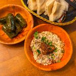 Grape Leaves ($4.99) and Mama Ghanouj (($4.50)<br/>